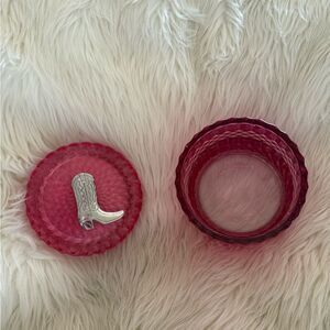 Pink Cowgirl boot pink candle